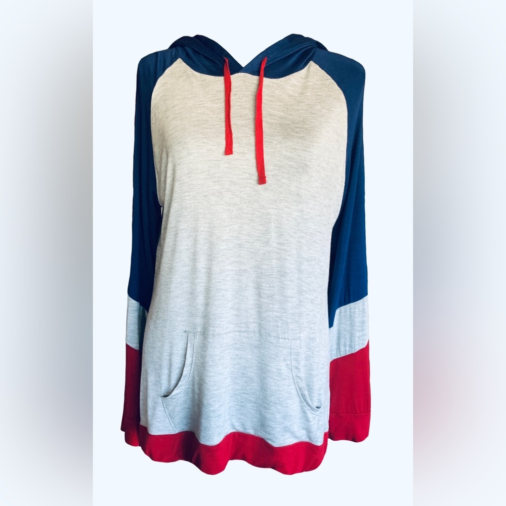 NEW W/TAGS Retro Color-Block Hoodie Lightweight XL